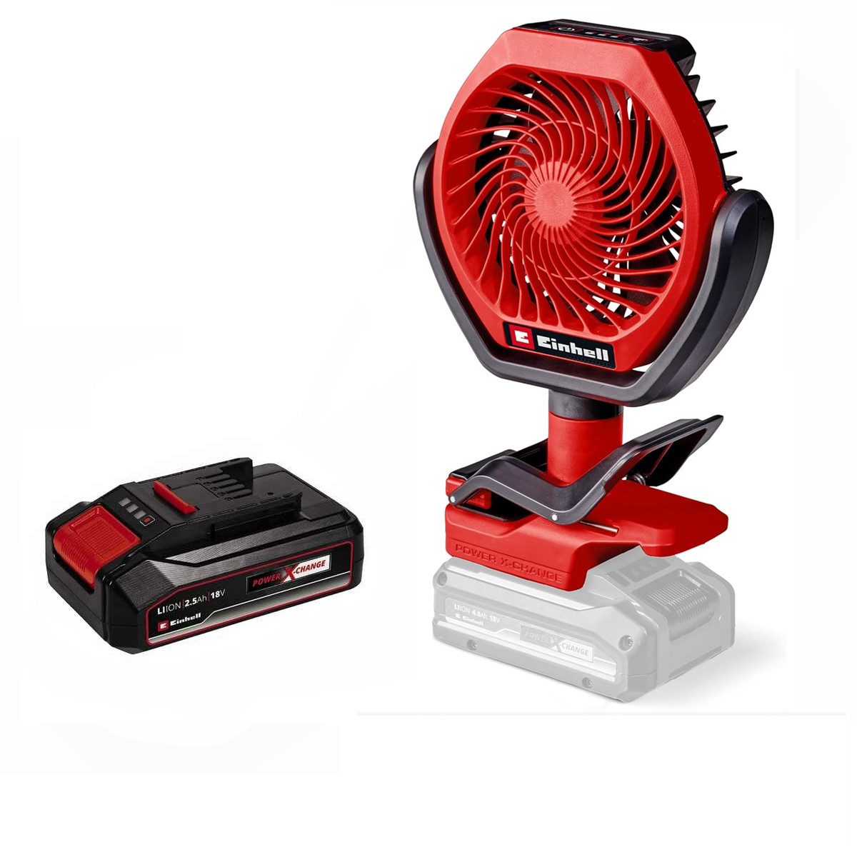 Einhell Akku-Standventilator GC-CF 18/110 Li- Akku-Ventilator 3 Stufen +Akku 2,5 Ah,(ohne Ladegerät