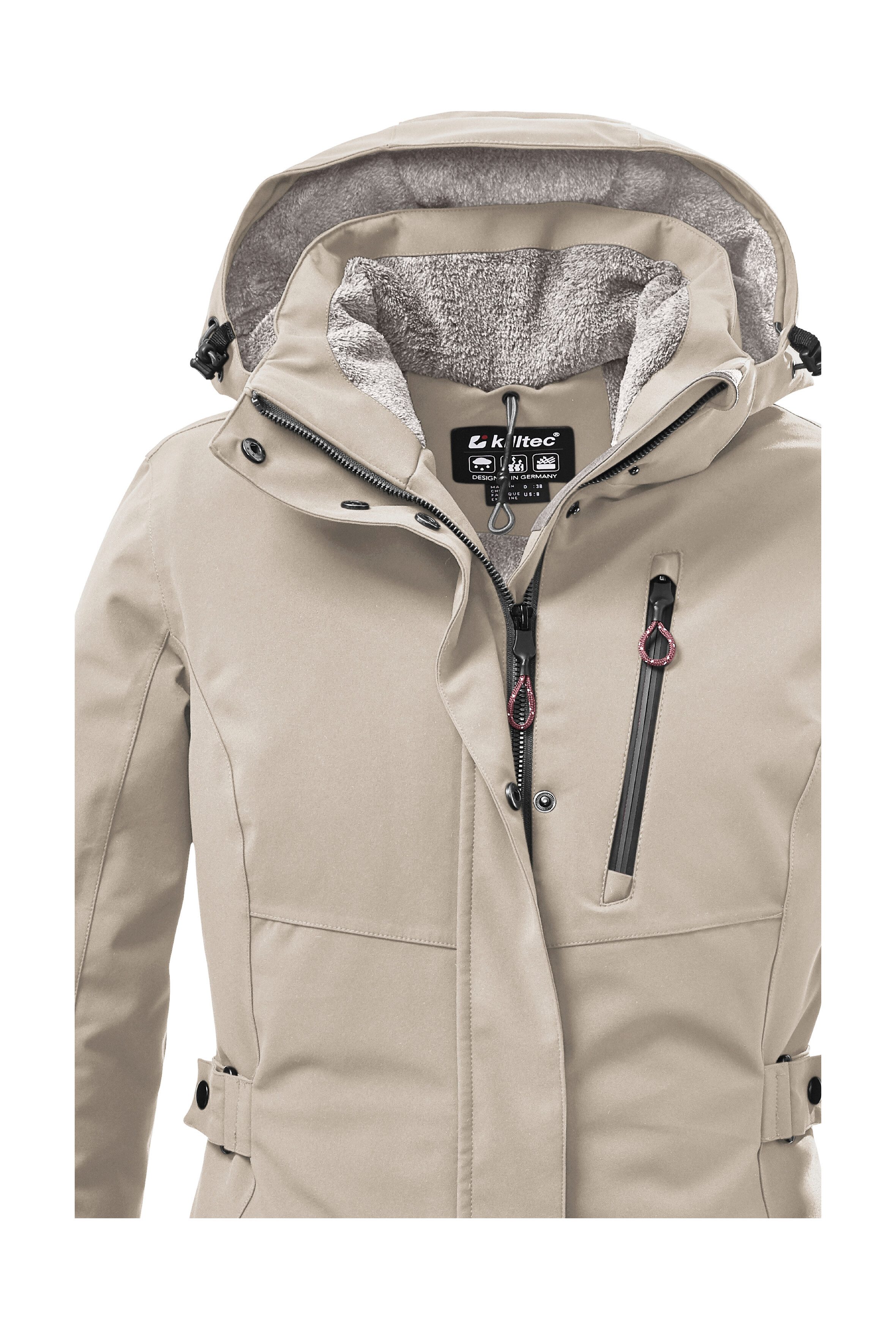 Killtec Parka KOW 165 WMN PRK Wasser- und winddichter Parka mit Teddyfleece und abnehmbarer Kapuze
