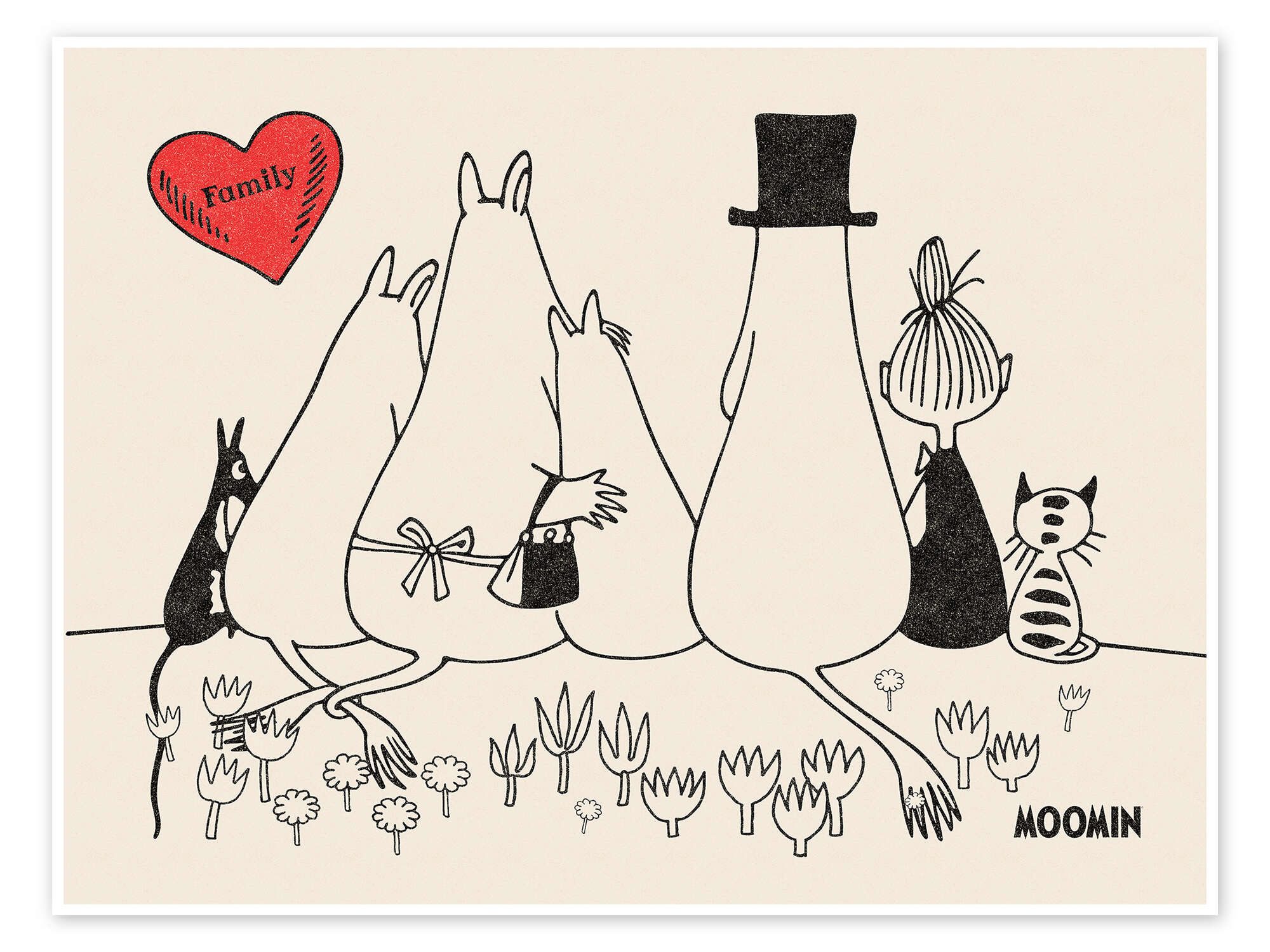 Posterlounge Wandbild Moomin Family, Moomin, erhältlich als Poster, Leinwandbild, Wandsticker oder Acrylglasbild