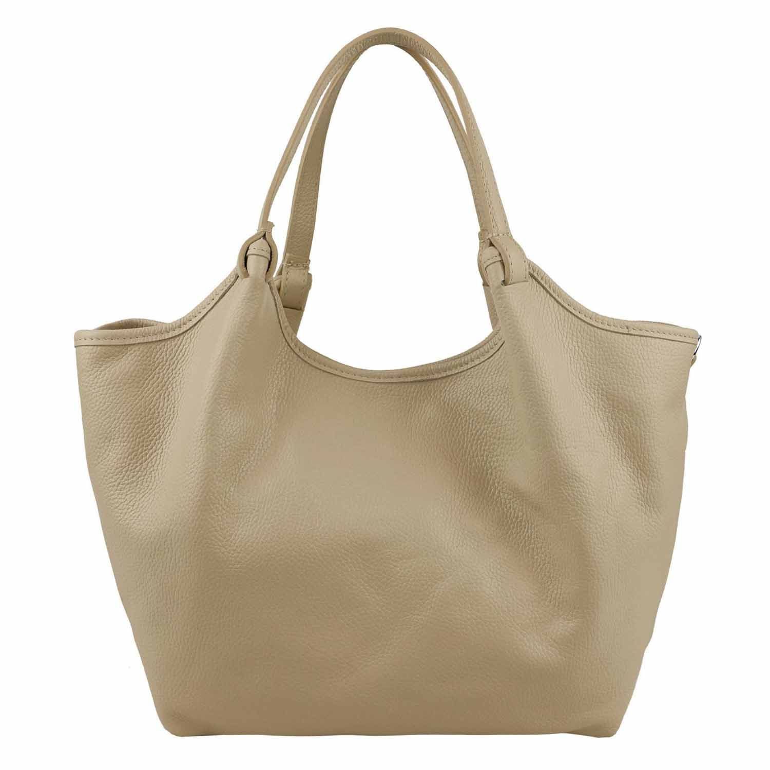 ITALYSHOP24 Shopper Made in Italy Damen Leder Tasche Tote Bag Business Handtasche Freizeit, Schultertasche Crossbody Beuteltasche Henkeltasche Ledertasche DIN-A4