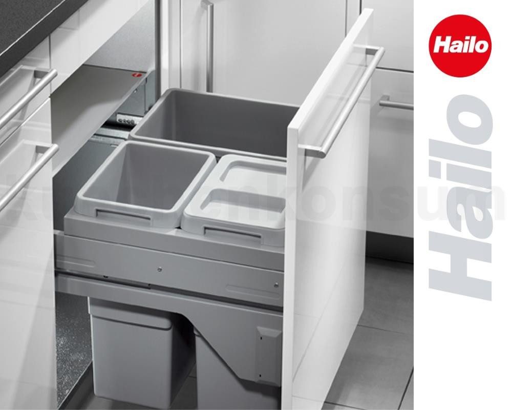 Hailo Einbaumülleimer Hailo Abfallsammler 3610631 CS Slide Euro-Cargo S 2x 13 + 30 Liter, Hailo Abfallsammler 3610631 CS Slide Euro-Cargo S 2x 13 + 30 Liter – Bild 2 von 5