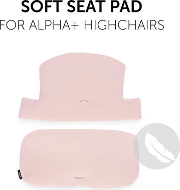 Hauck Kinder-Sitzauflage Select, Muslin Mineral Rose, passend für den ALPHA+ Holzhochstuhl und weitere Modelle
