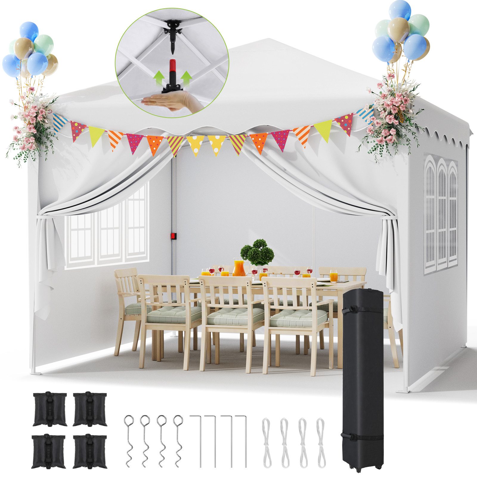 TLGREEN Faltpavillon Pop up Pavillon 3x3, günstig online kaufen