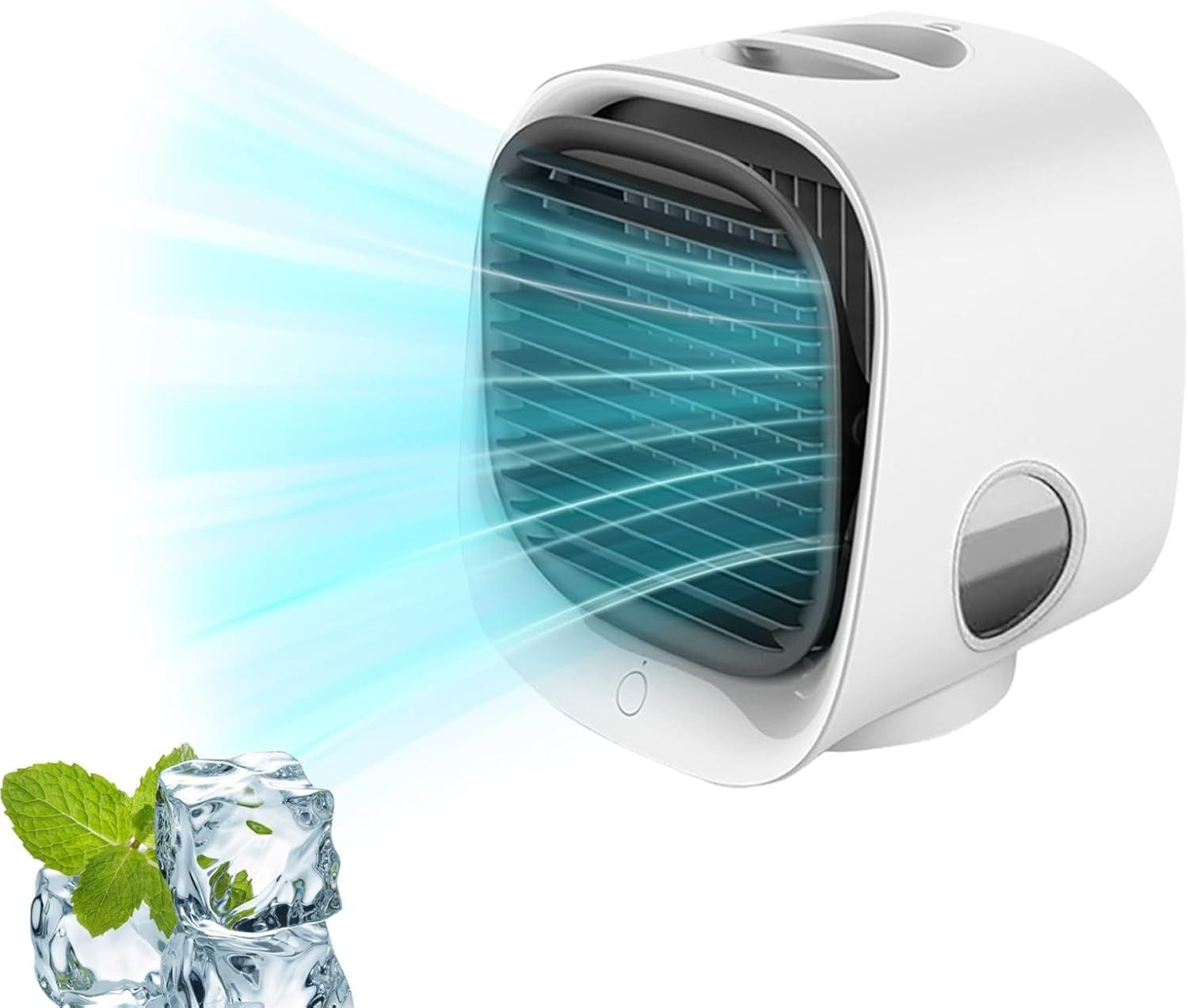 FELIXLEO Ventilatorkombigerät Mobiler Luftkühler Mini Klimaanlage Akku Ventilator mit Sprühnebel