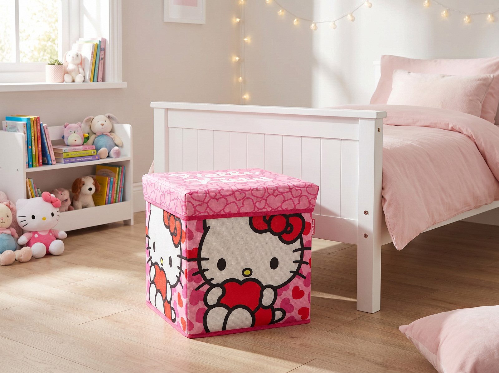 Hello Kitty Allzweckkiste Hello Kitty Kinder Spielzeug Korb Spielzeugkorb Deckel 30x30x30 cm
