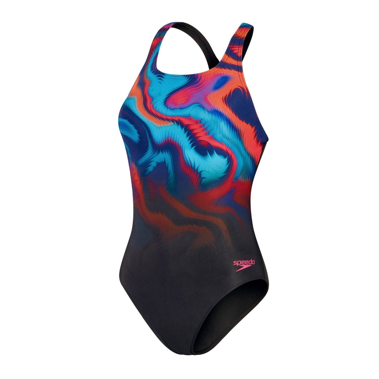 Speedo Damen Waltzerwhirl Badeanzug – Digitalprint, Powerback, Chlorbeständig, Schnell Trocknend