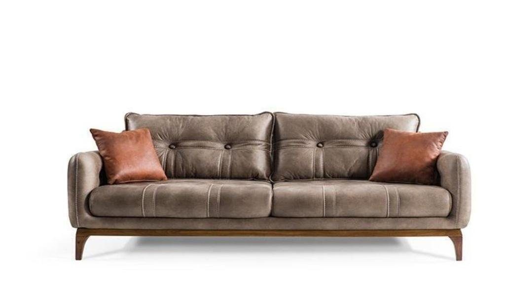 JVmoebel Chesterfield-Sofa Made 3 Bequem modernem Luxuriös in Teile, Platz Set Europa in mittelweiche 3+3+1 braun Weiche