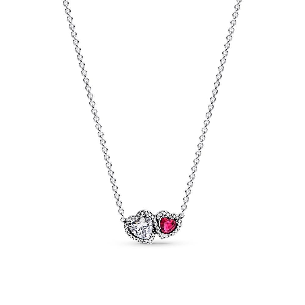 Kette mit Anhänger PANDORA Timeless Herzkette für Damen, 925er Silber, Zirkonia