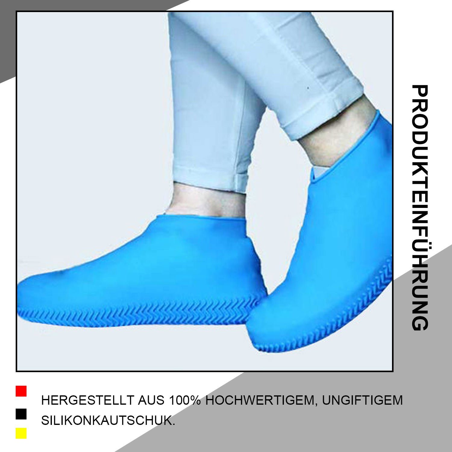 Unisex Schuhüberzieher MAGICSHE Überschuhe Wasserdichte Blau Silikon