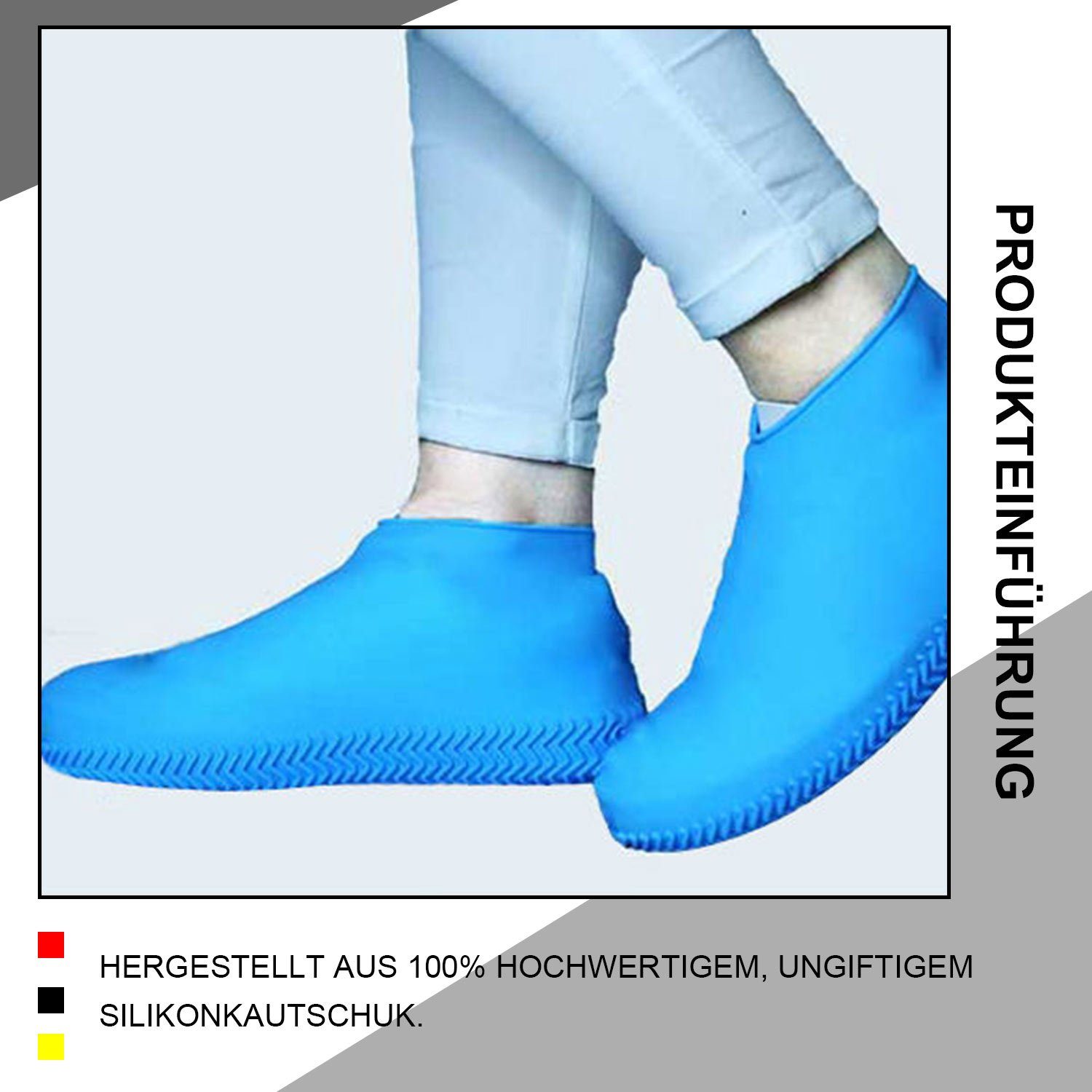 MAGICSHE Schuhüberzieher Wasserdichte Unisex Blau Überschuhe Silikon