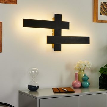 hofstein Wandleuchte Schwarze LED Wand Leuchten Lichteffekt dimmbar Wohn Schlaf Zimmer