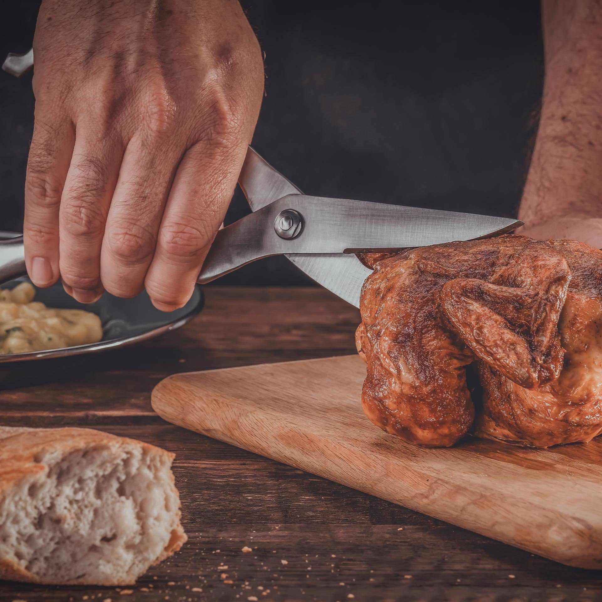 Nirosta Geflügelschere Schere aus Edelstahl zum Tranchieren von Hähnchen, Gans, Truthahn