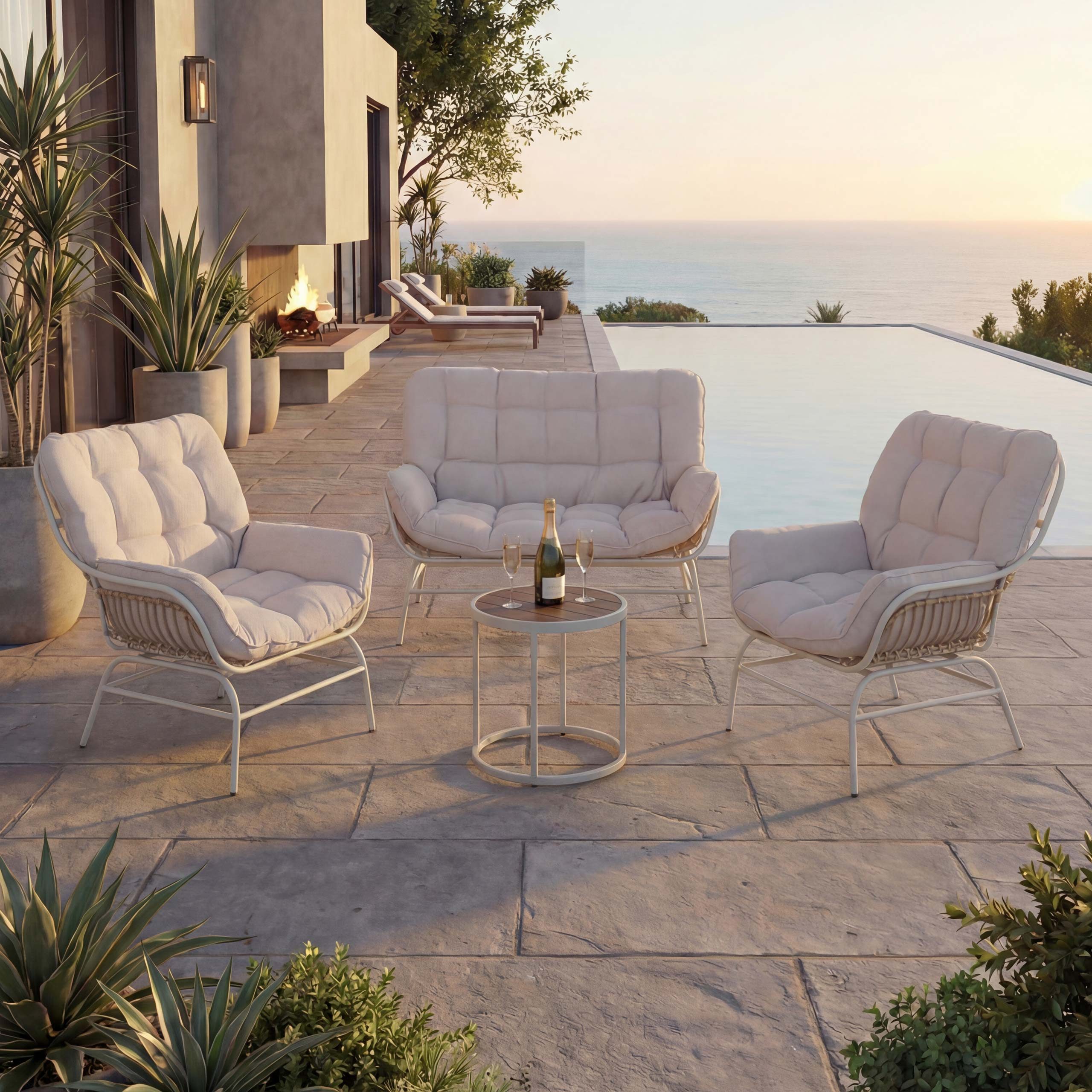 MCW Polstergarnitur MCW-P75-G, Mit höhenverstellbaren Fußbodenschonern