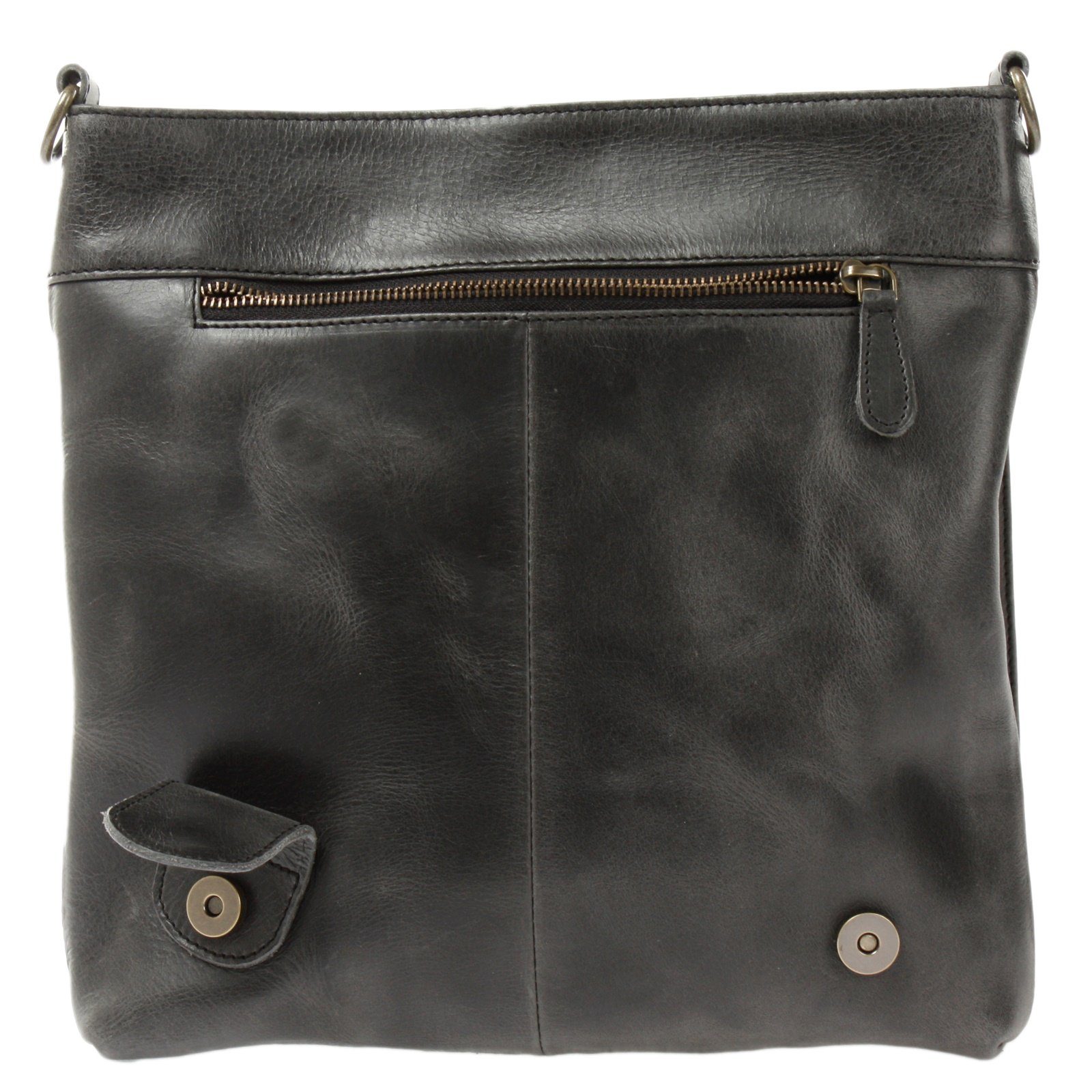 LECONI Umhängetasche Ledertasche Damen Handtasche Schultertasche Echt Leder LE3073, Auffälliger Überschlag - Fächer innen & außen - 29x29x6 cm – Bild 5 von 5