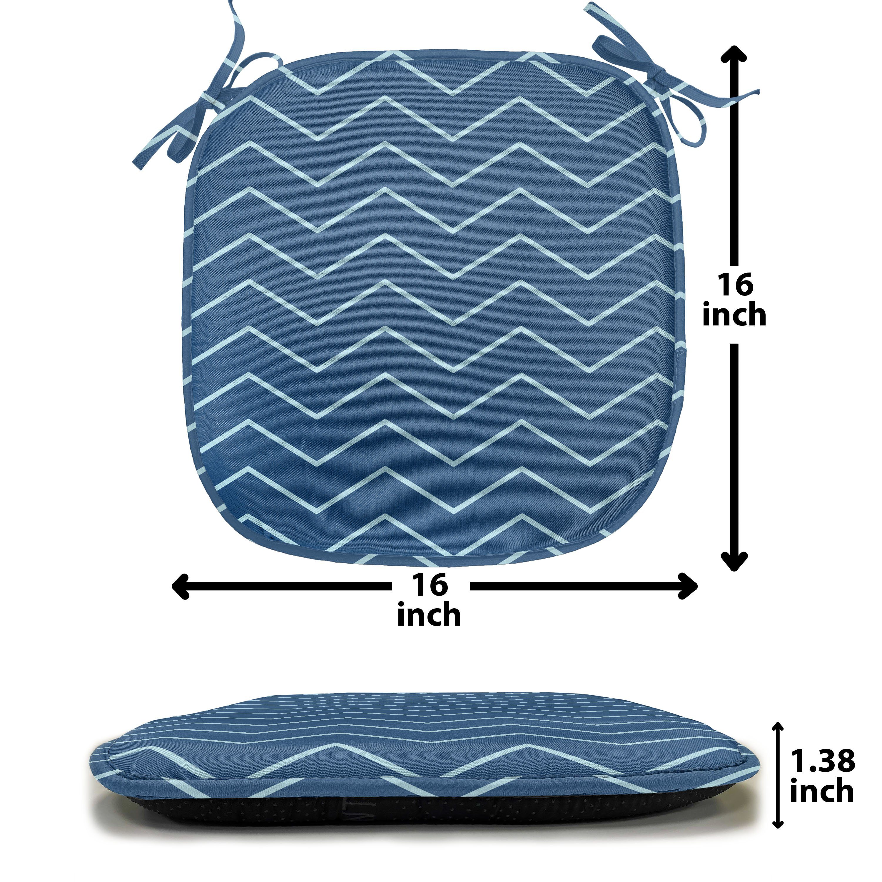 Abakuhaus Stuhlkissen Dekoratives wasserfestes Navy Zigzags mit Küchensitze, Kissen Riemen blau für Chevron-Linien