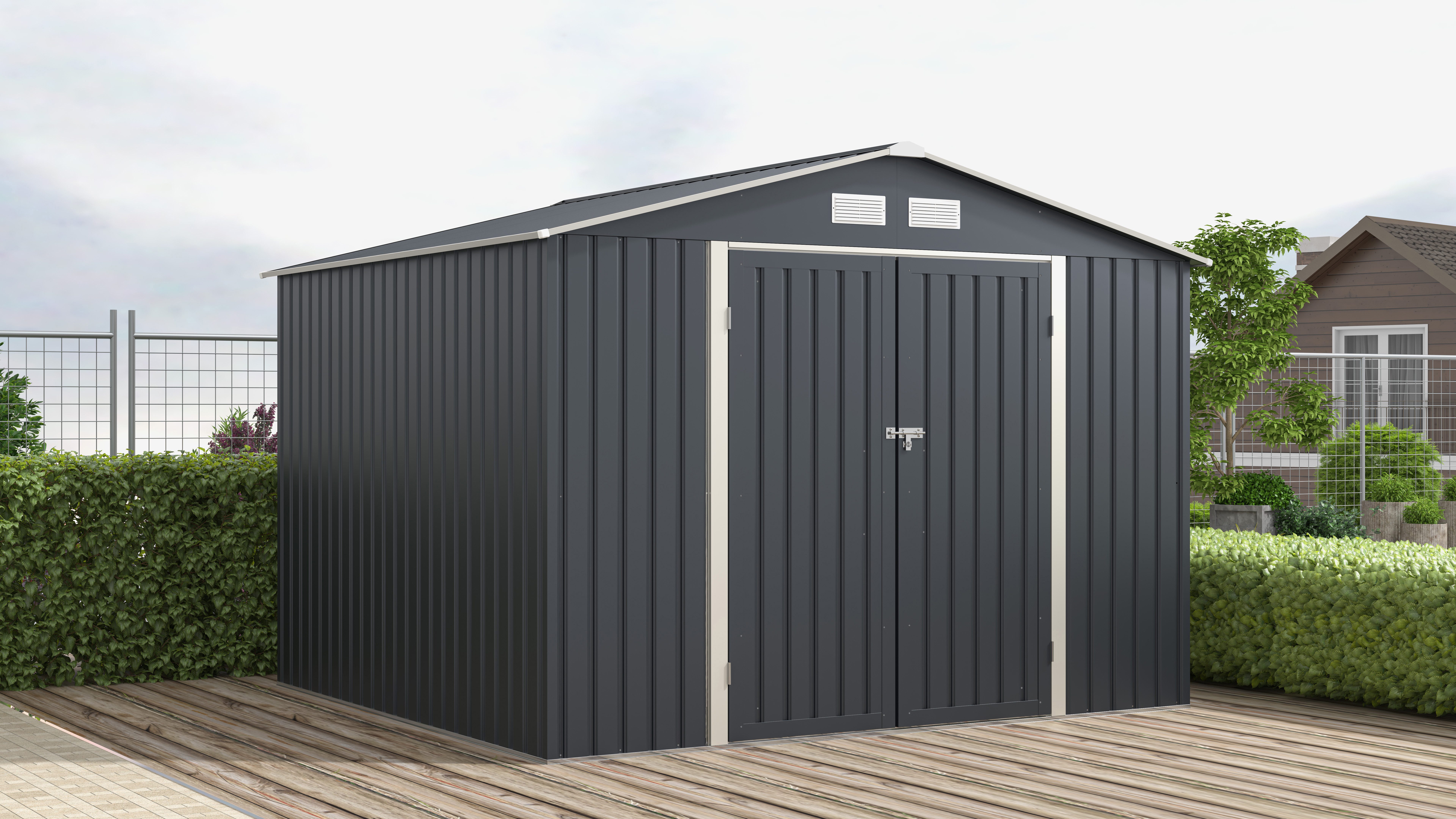 KONIFERA Gerätehaus Gartenhaus Toledo, BxT: 277x259 cm, wetterfest und langlebig, nahezu wartungsfrei