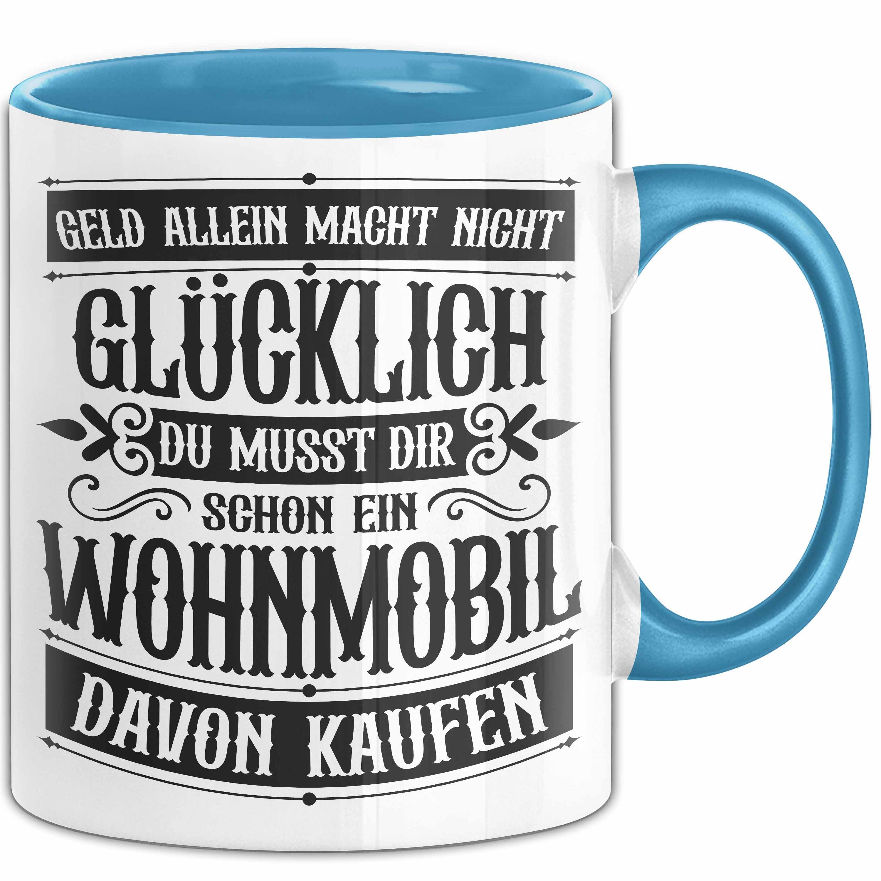 Trendation Tasse Hobby Wohnmobil Tasse Geschenk für Wohnwagen Fans Geld Allein Macht Ni