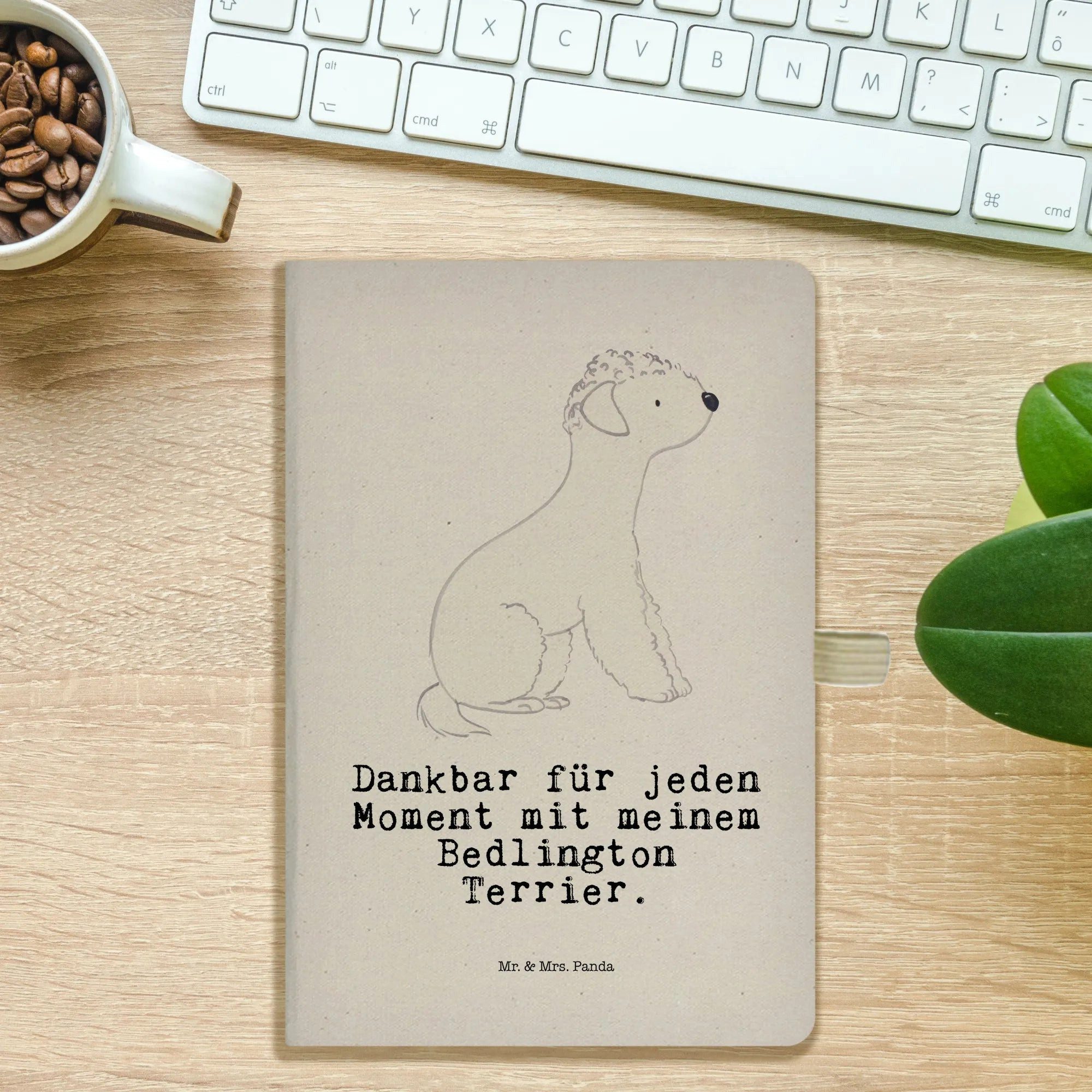 Thumbnail - Mr. & Mrs. Panda Notizbuch Bedlington Terrier Moment - Transparent - Geschenk, A5 Notizbuch Pers Mr. & Mrs. Panda, Kreat...