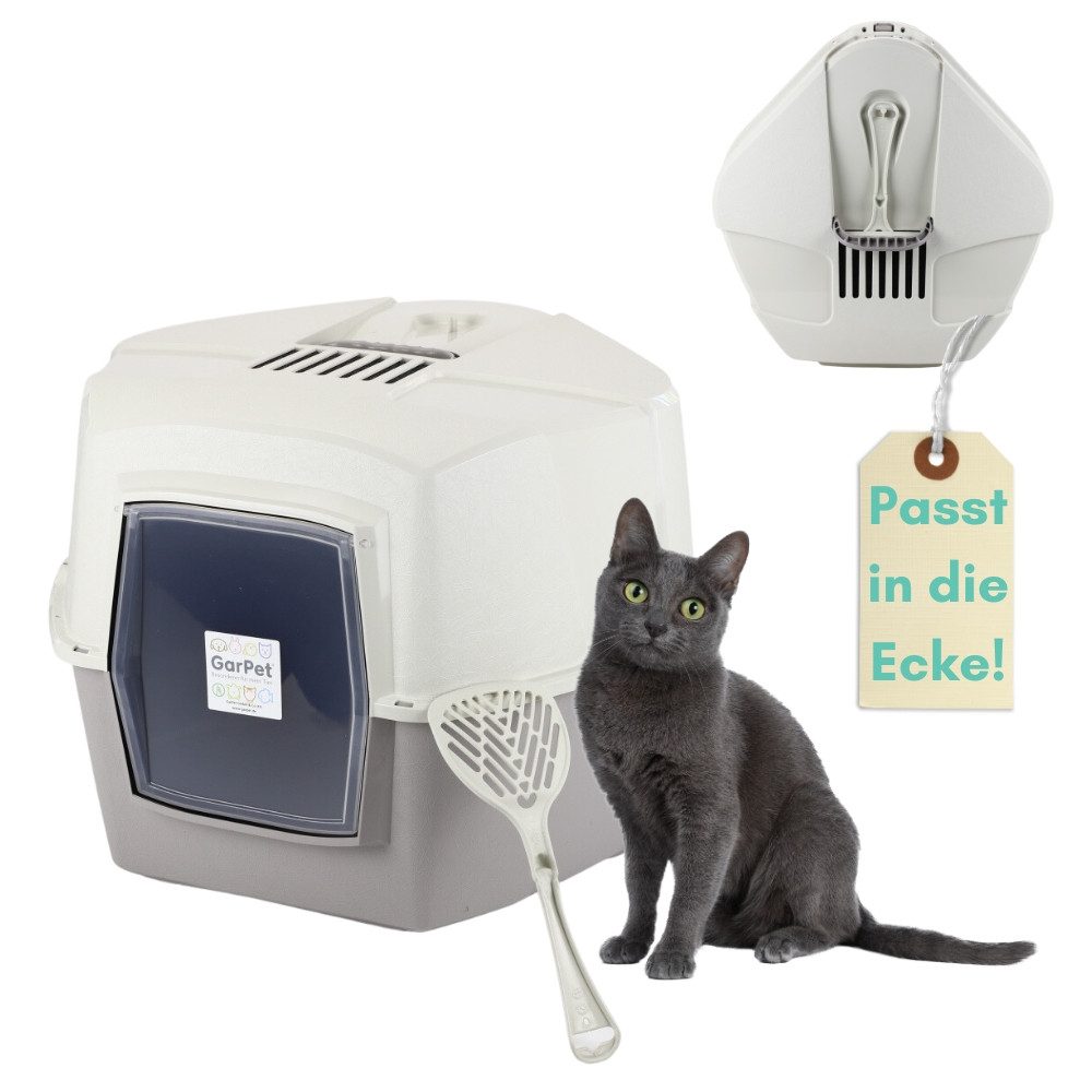 GarPet Katzenecktoilette Eck Katzentoilette Katzenklo Ecke mit Deckel XXL E günstig online kaufen