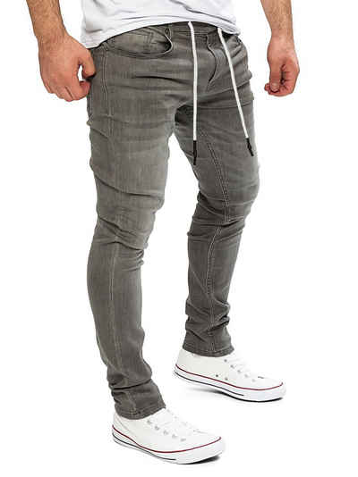 Yazubi Slim-fit-Jeans Herren Sweathose in Jeansoptik Erik Schmale Jeans, mit Stretch-Anteil