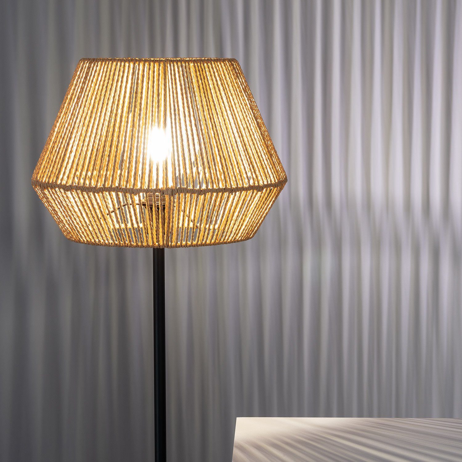 Aesthetic Living Stehlampe Kirito, mit Schirm, ohne Leuchtmittel braunem Stehlampe Stehlampe