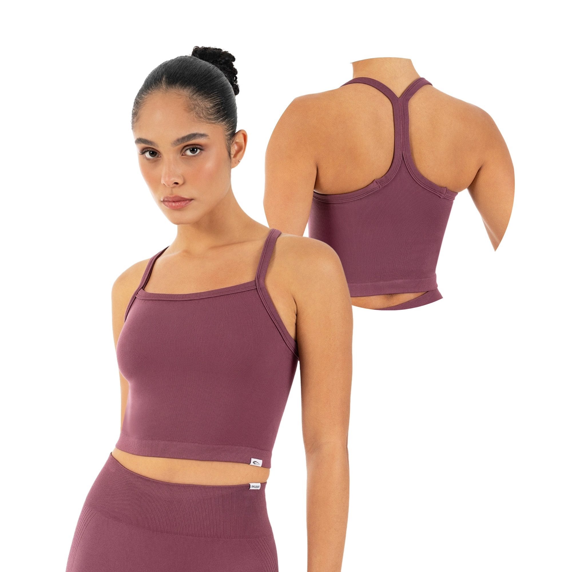 Smilodox Tanktop Vonda, Crop Top Damen, Sport-Top für Gym,Yoga & Freizeit Racerback, Seamless, Shaped Fit, Rundhals, atmungsaktiv