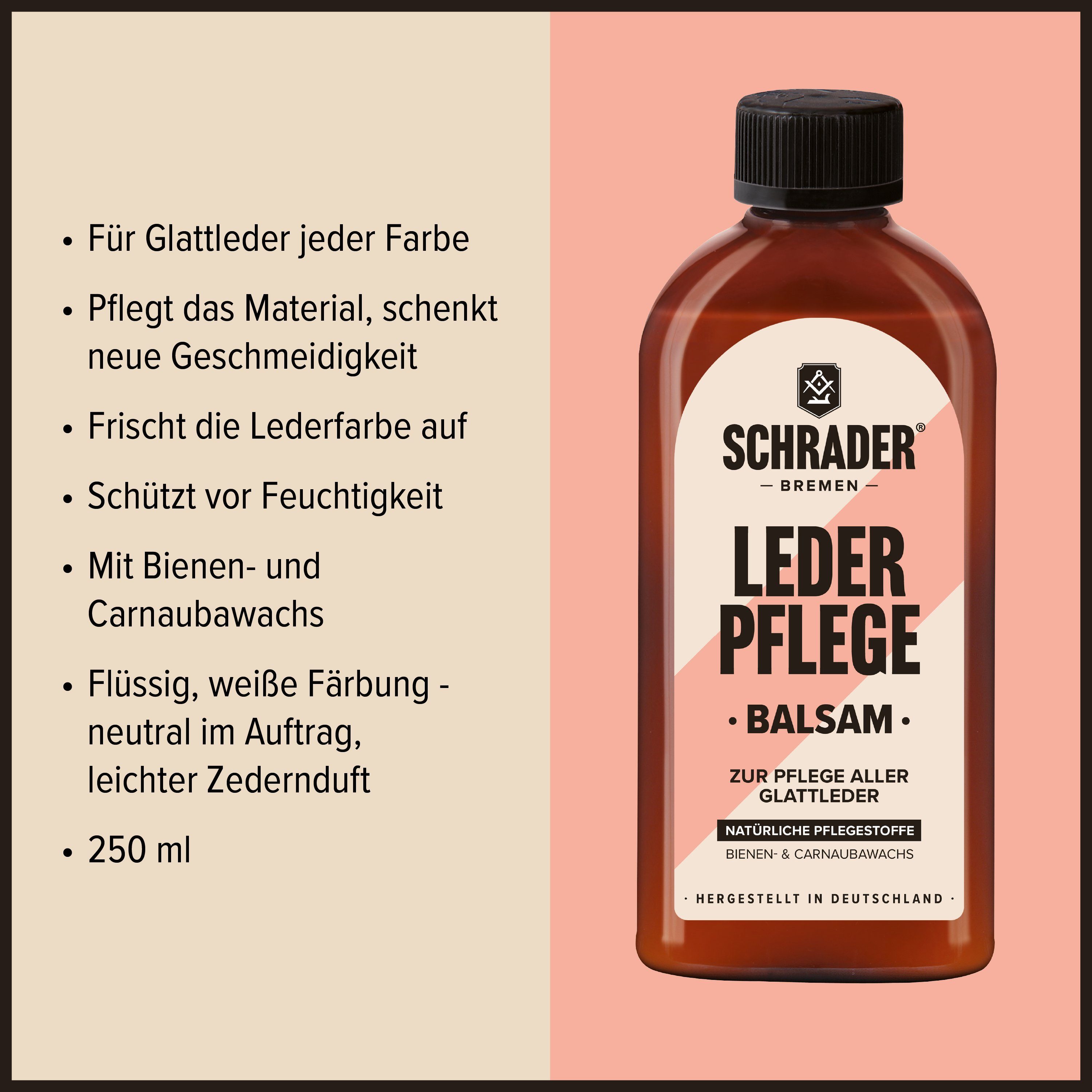 - Pflegemitteln Made - Lederreiniger 4-teilig Lederpflegeset Schrader - (zur Anzugschuhe Schuhpflege von - Germany) mit in Lederschuhen