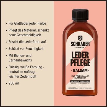 Schrader Anzugschuhe Lederpflegeset - 4-teilig - mit Pflegemitteln - Lederreiniger (zur Schuhpflege von Lederschuhen - Made in Germany)