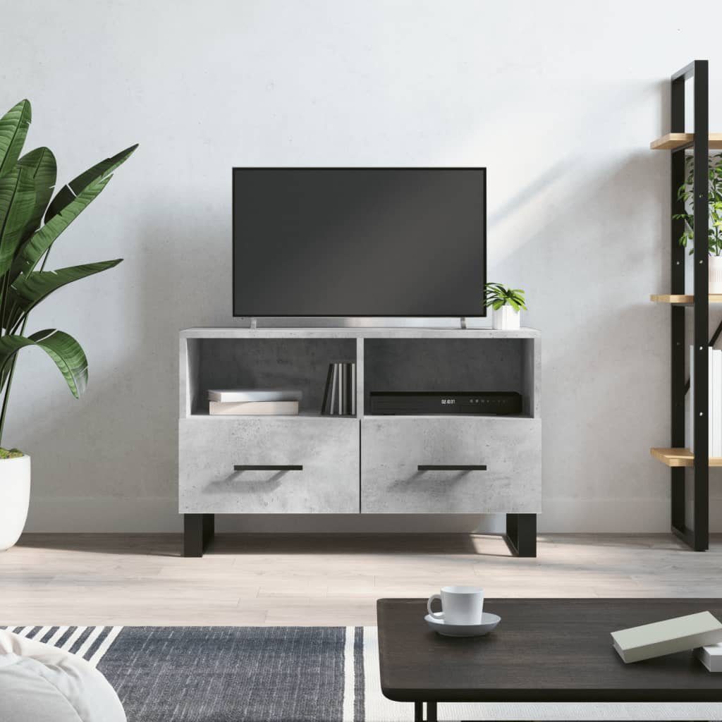 furnicato TV-Schrank Betongrau 80x36x50 cm Holzwerkstoff