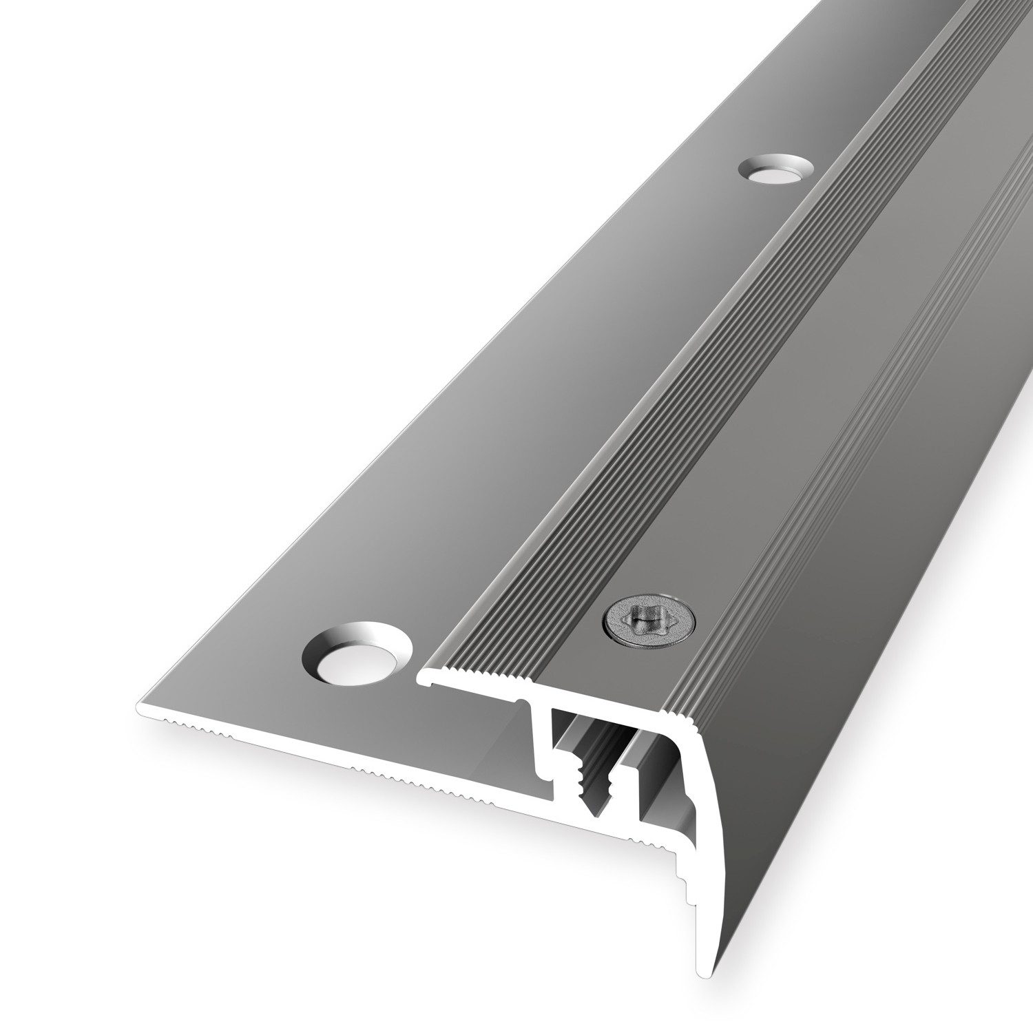 Küberit Treppenkantenprofil 21 x 21.5 x 1000 mm Winkelprofil Edelstahl Gebohrt Aluminium