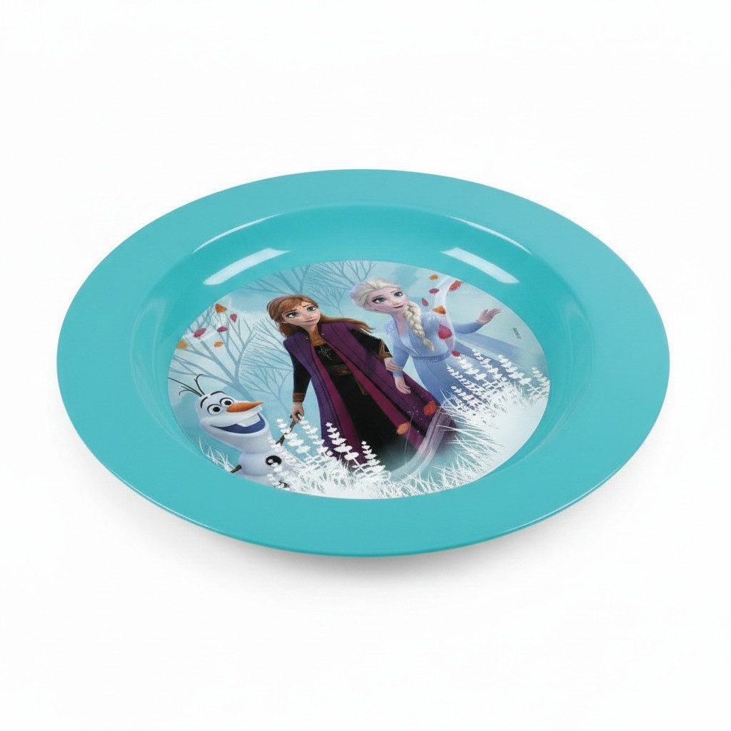 Disney Kindergeschirr-Set Disney Die Eiskönigin Elsa Kinder Geschirr-Set 3 teilig (3-tlg), 1 Personen, Kunststoff, Teller Schüssel Becher