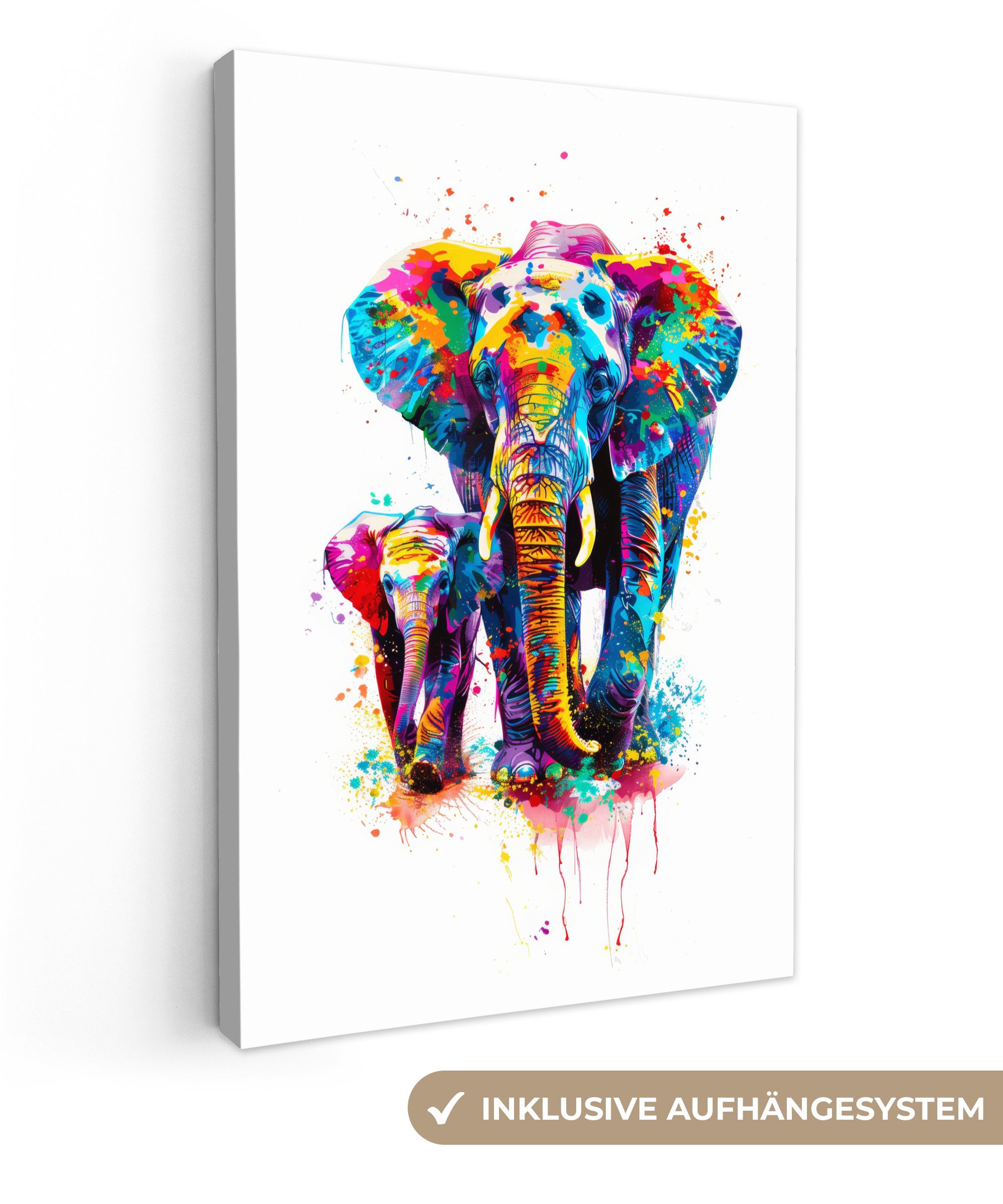 OneMillionCanvasses® Leinwandbild Elefanten - Tiere - günstig online kaufen