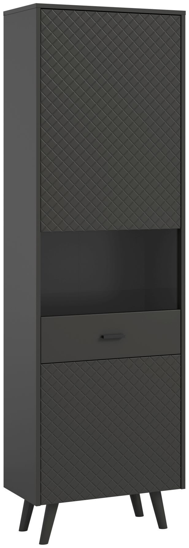 xonox.home Vitrine Vitrine Linea Grau Matt Push To Open Melamin Modern 58x195x37 cm