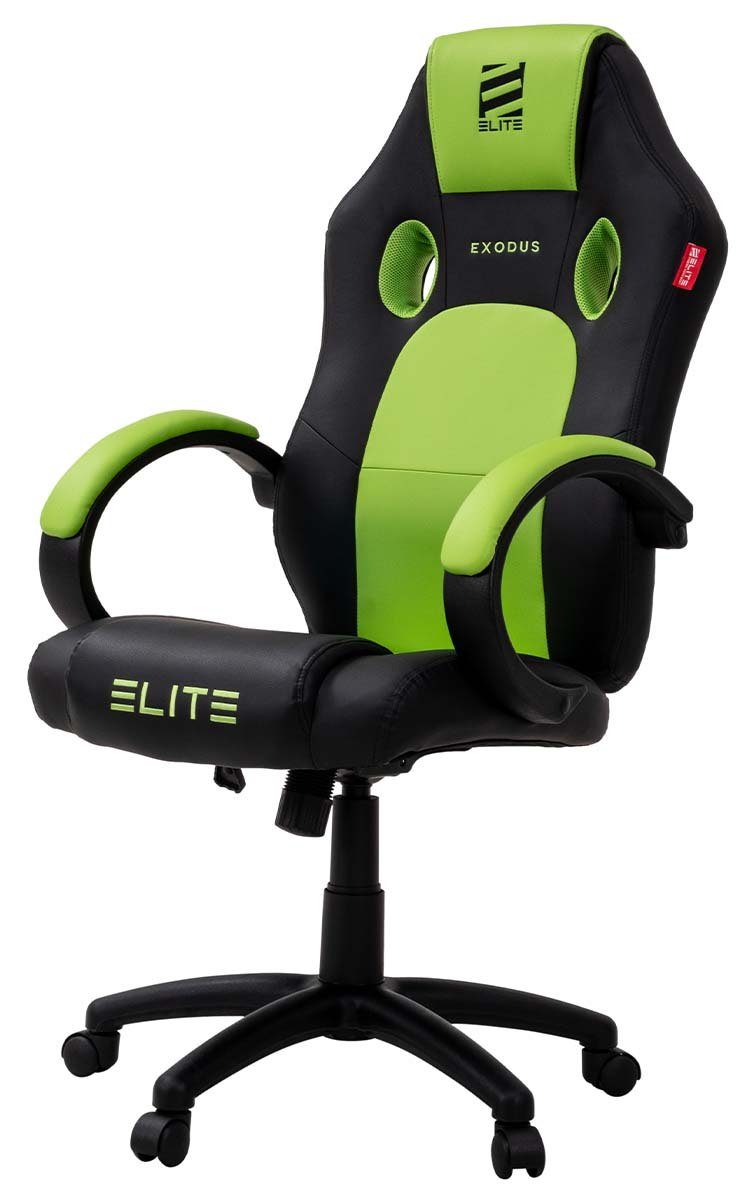 ELITE Gaming Gaming-Stuhl Ergonomischer Gamingstuhl Exodus Bürostuhl inkl.  XXL Sitzfläche (Drehstuhl mit verriegelbare Wippmechanik, Armpolster