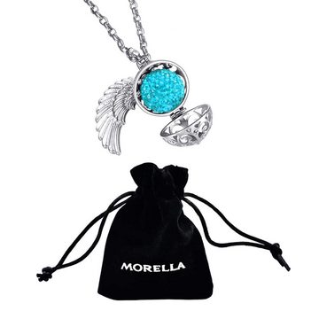 Morella Kette mit Anhänger Engel Halskette 70 cm mit Anhänger (2-tlg), Silberne Kette, Engelsflügel, austauschbare Klangkugel, im Samtbeutel