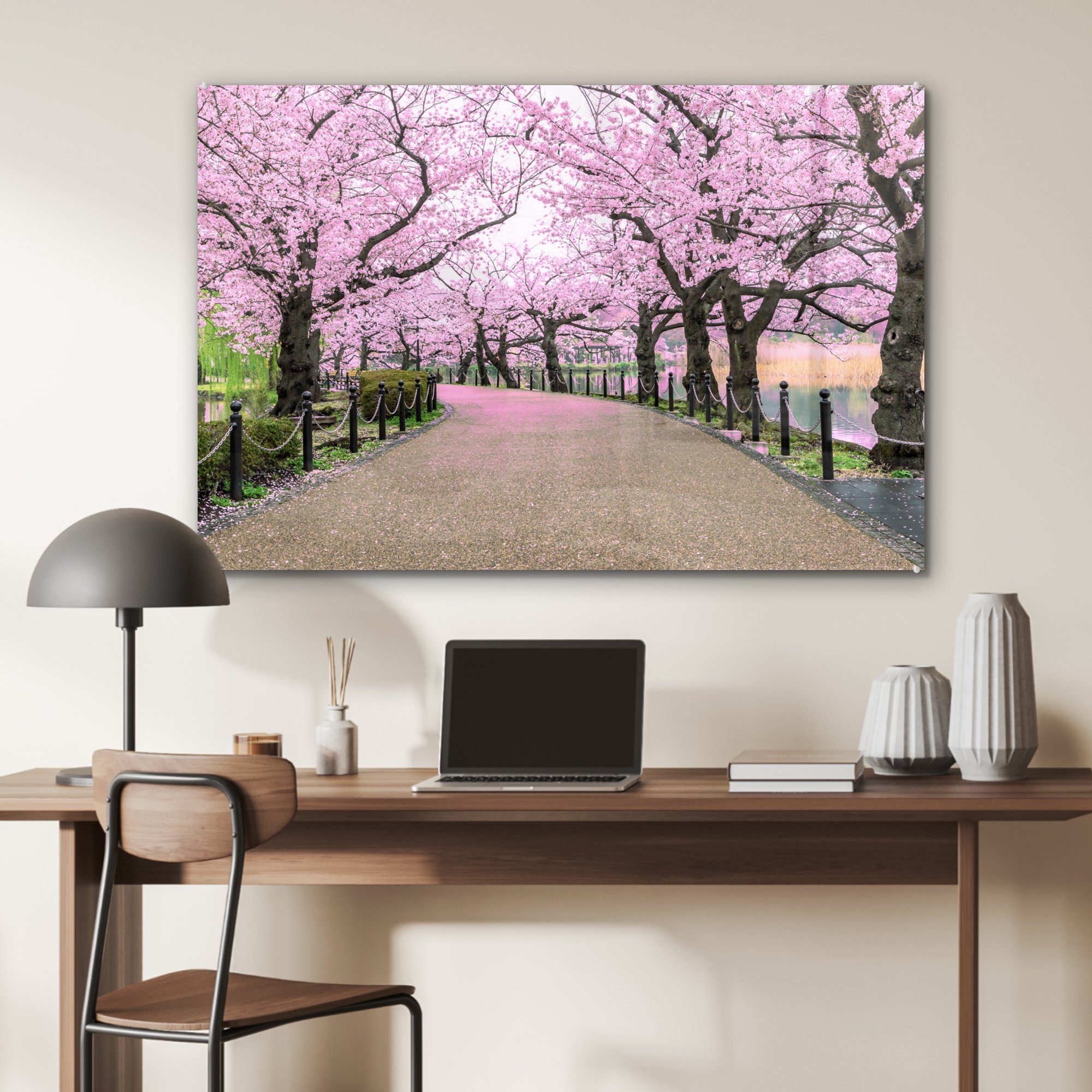 Acrylglasbilder - Acrylglasbild (1 MuchoWow & St), Frühling Japan, Wohnzimmer Sakura Schlafzimmer -