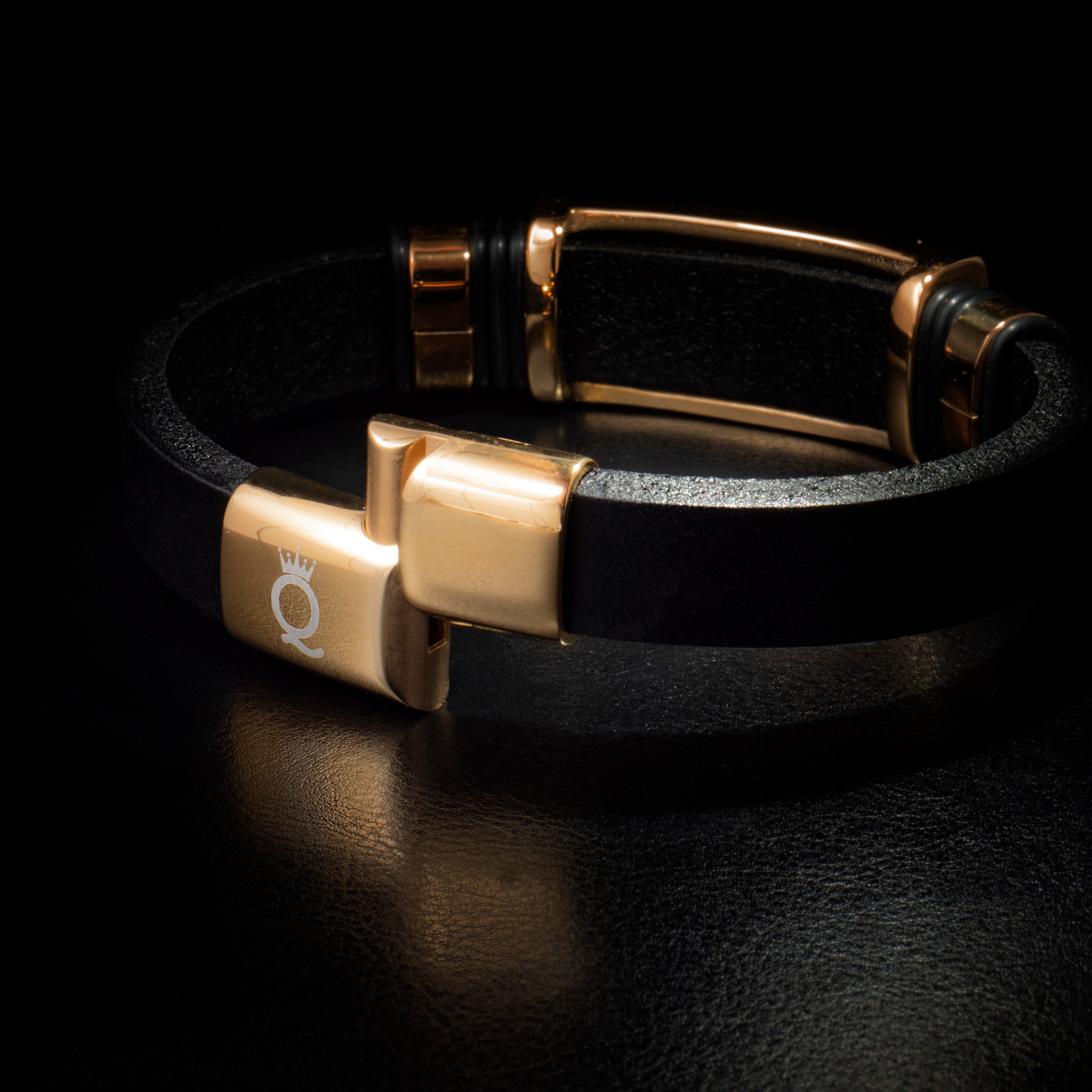 UNIQAL.de Leather Bracelet Masonic Freemason Leather Bracelet "TOTEM" Men's Stainless Steel/Leather (Stainless Steel, Genuine Leather, Casual Style, Handmade)