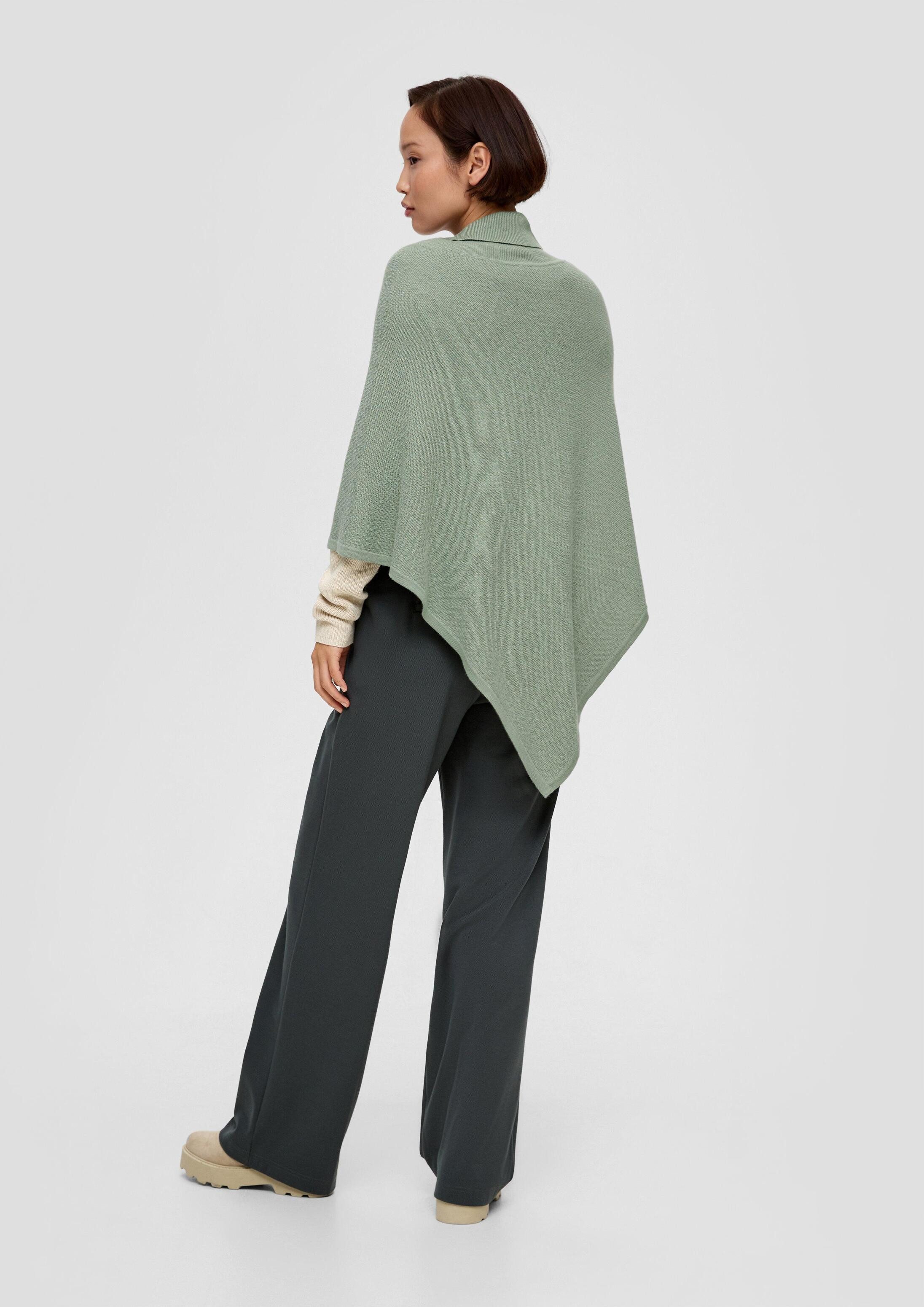 s.Oliver Poncho Indoor-Poncho Poncho aus Viskose-Baumwoll-Mix