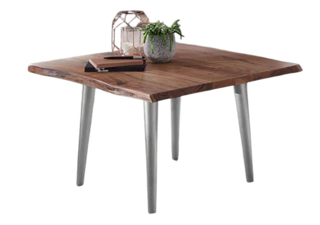 Main Möbel Couchtisch Couchtisch "Surat" 70x70cm Akazie & Eisen alufarbig