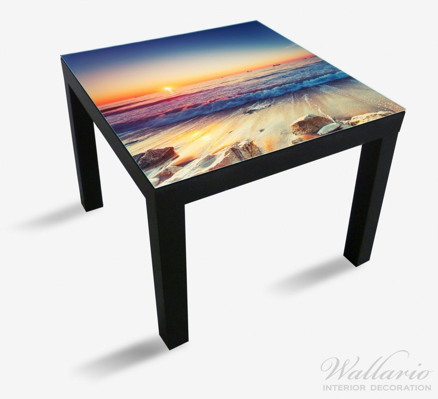 Ikea am Lack Sonnenuntergang Tischplatte Meer mit geeignet für am Strand St), (1 Wallario Wellen Tisch