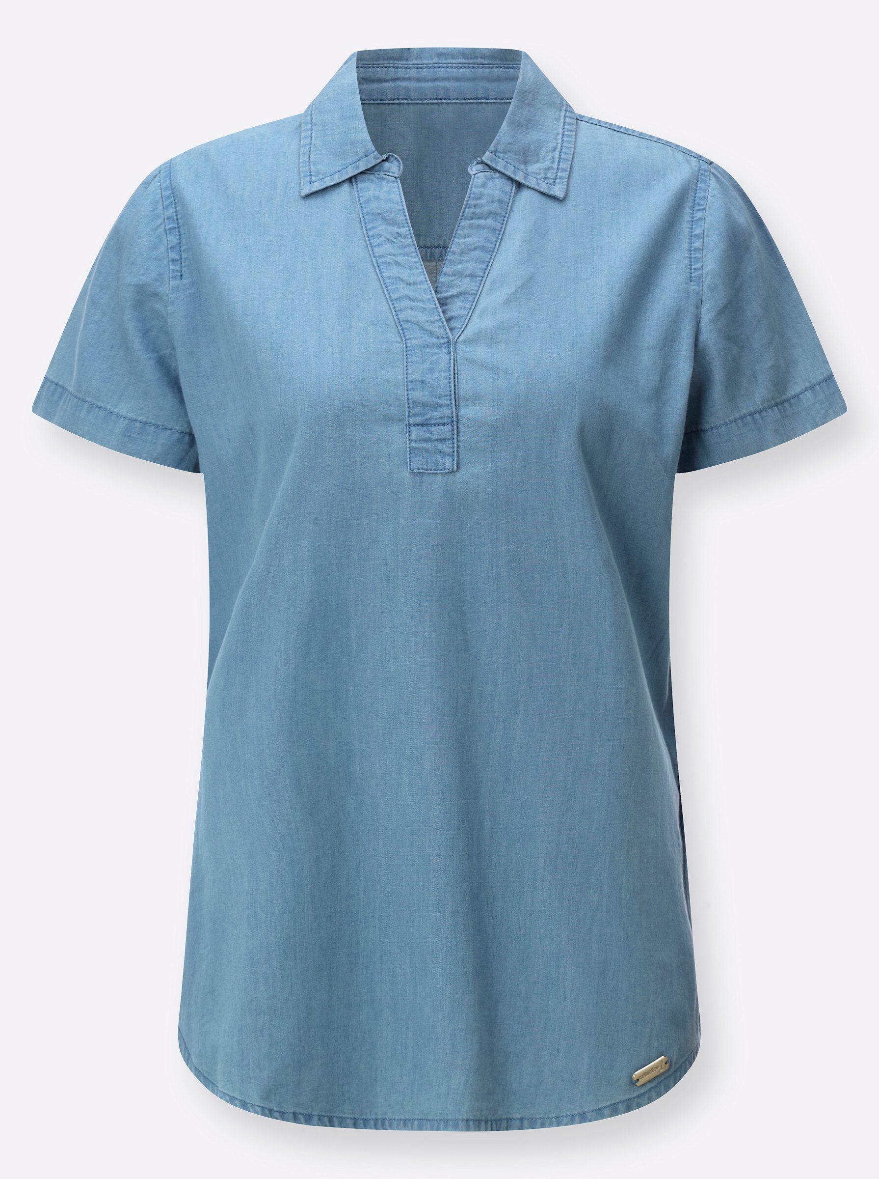 Witt Klassische Bluse Jeans-Tunika Kurzarm