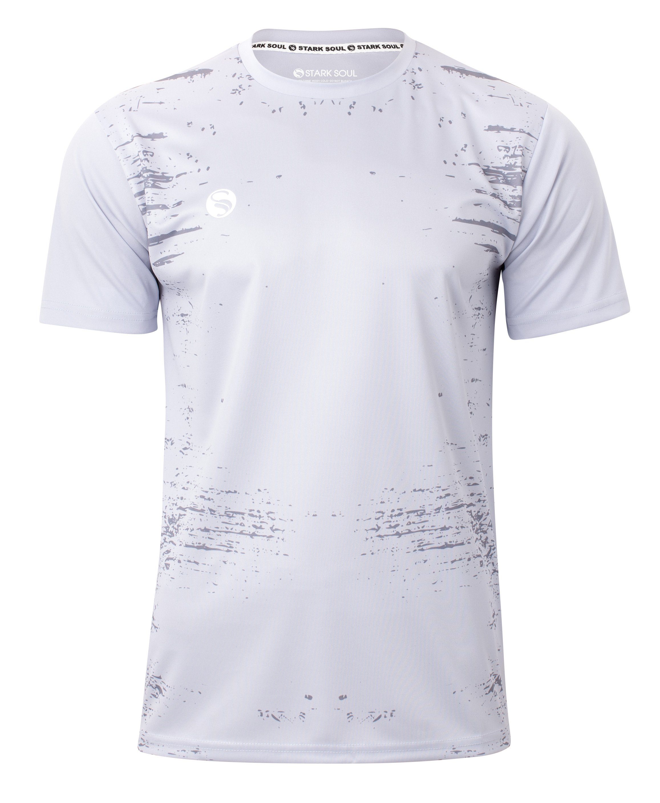 Stark Soul® T-Shirt Herren Trikot Sport-Shirt, Kurzarm "Stained"- Trainingsshirt T-Shirt, Grau