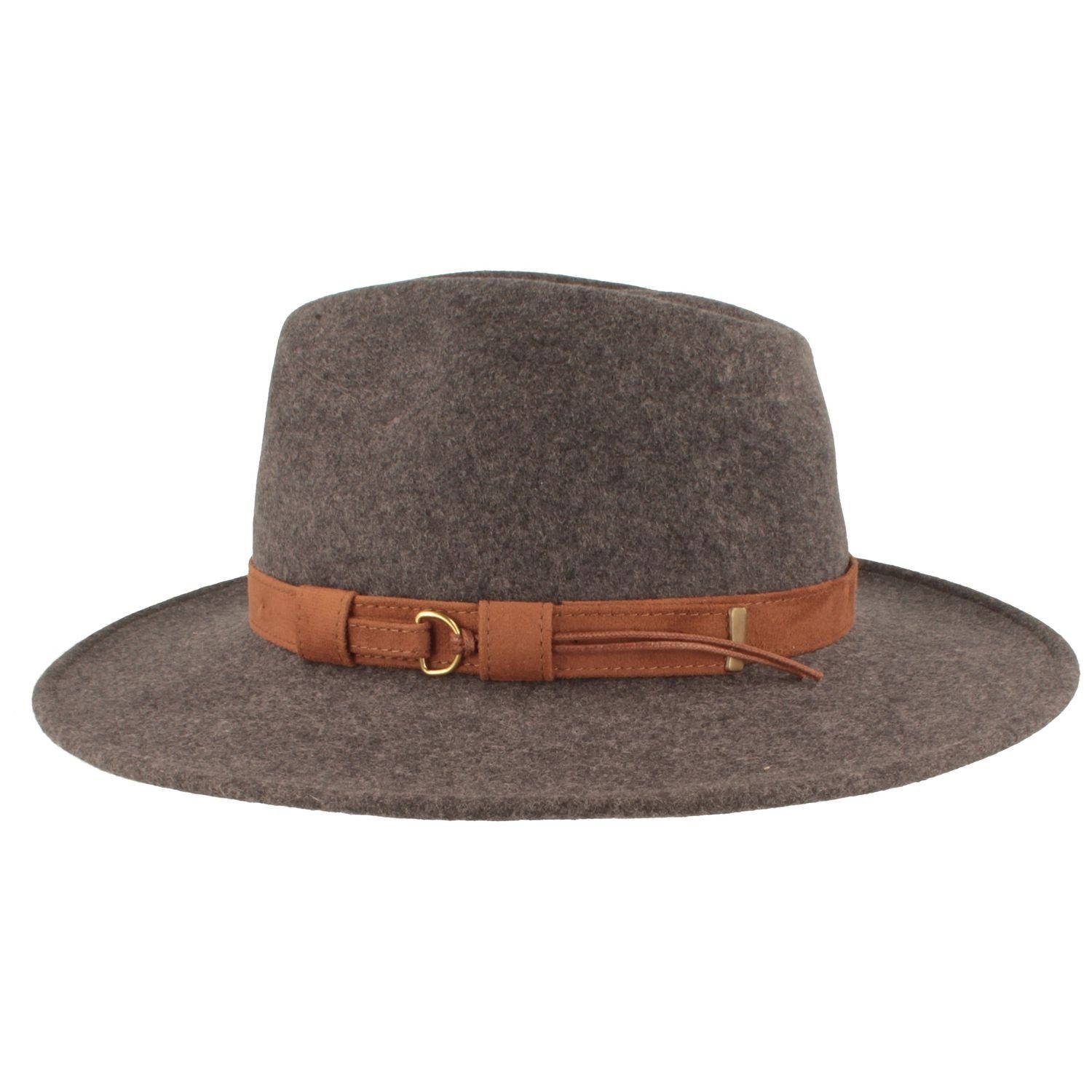 Breiter Filzhut rollbar aus Wollfilz mit Fransen günstig online kaufen