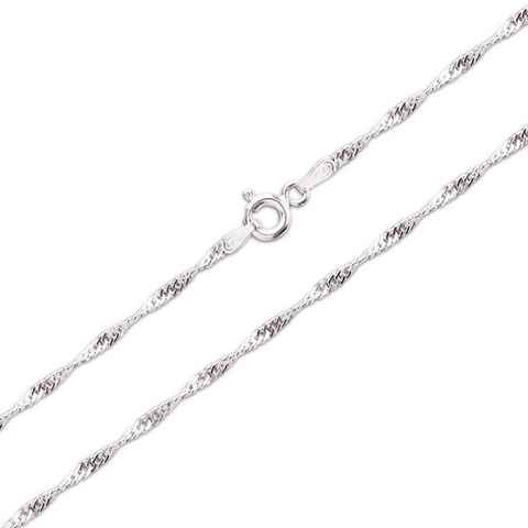 Schöner-SD Silberkette Singapurkette 1,8mm Halskette gedreht Damenkette, 925 Silber