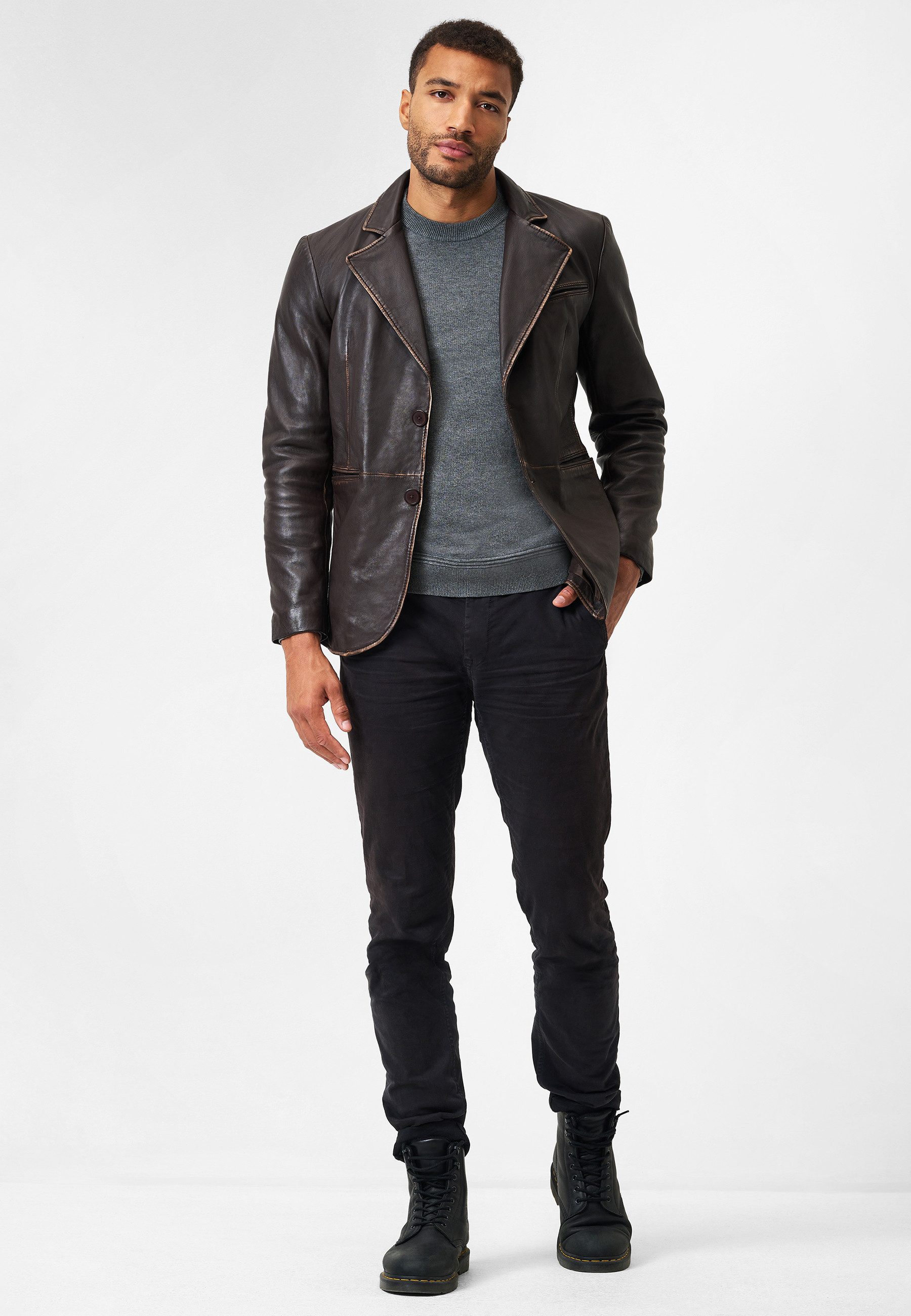 RICANO Ledersakko Ricardo vintage Lederjacke aus Lamm Nappa Leder günstig online kaufen