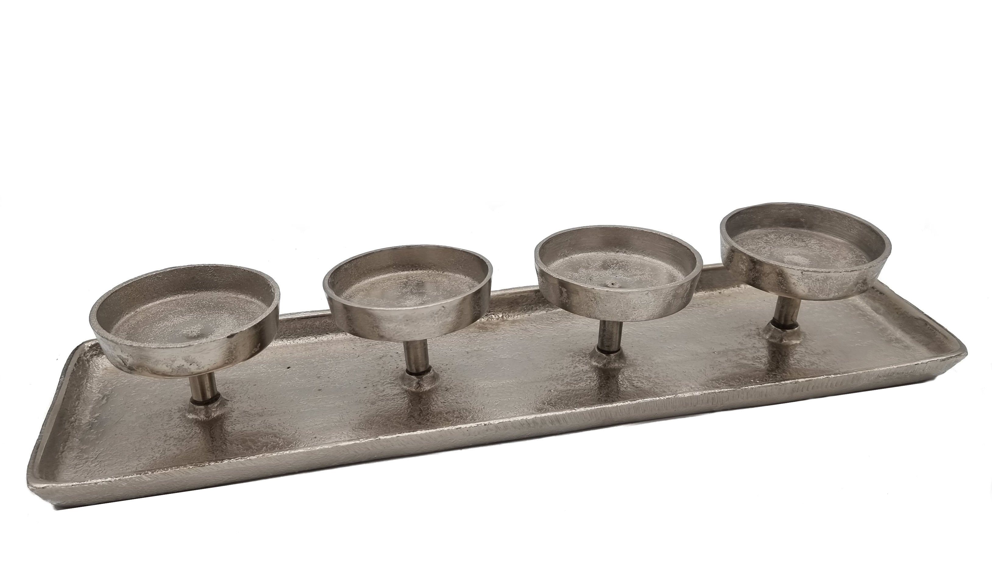 Spetebo Adventsleuchter Aluminium Kerzenhalter Kerzen x (Inhalt, Ideal oder Teelichter, 12 Kerzenständer), Kerzen 4 - Blickfang 1 ca. St., für für 44