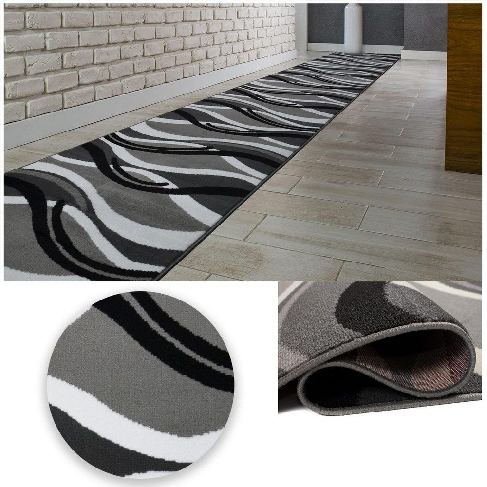 MDEKOR Läufer Teppich Läufer Meterware Höhe 6 mm, 80x70 cm Grau 966 günstig online kaufen