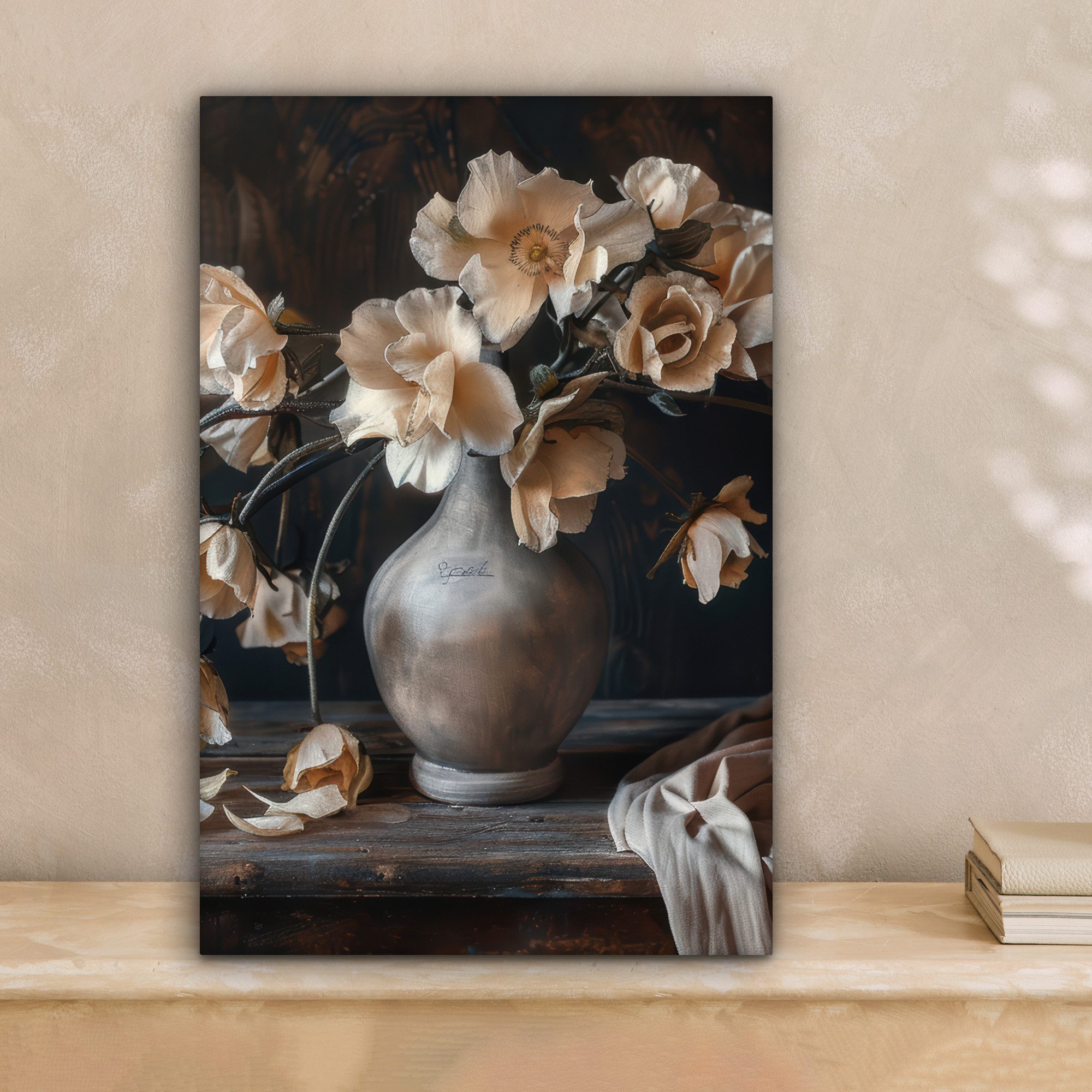 OneMillionCanvasses® Leinwandbild Blumen - Vase - Kunst - Stilleben, Fotodr günstig online kaufen