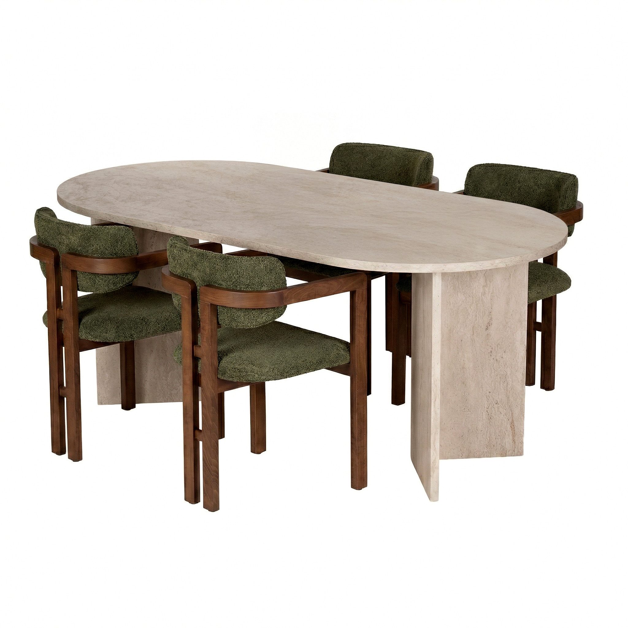 Skye Decor Essgruppe Sablin Modern 4 Japandi Set, (Set, 5-tlg., 1 Tish,4 Stühle), bestenend aus 4 Stühl und 1 Tish Modern Esszimmer Set