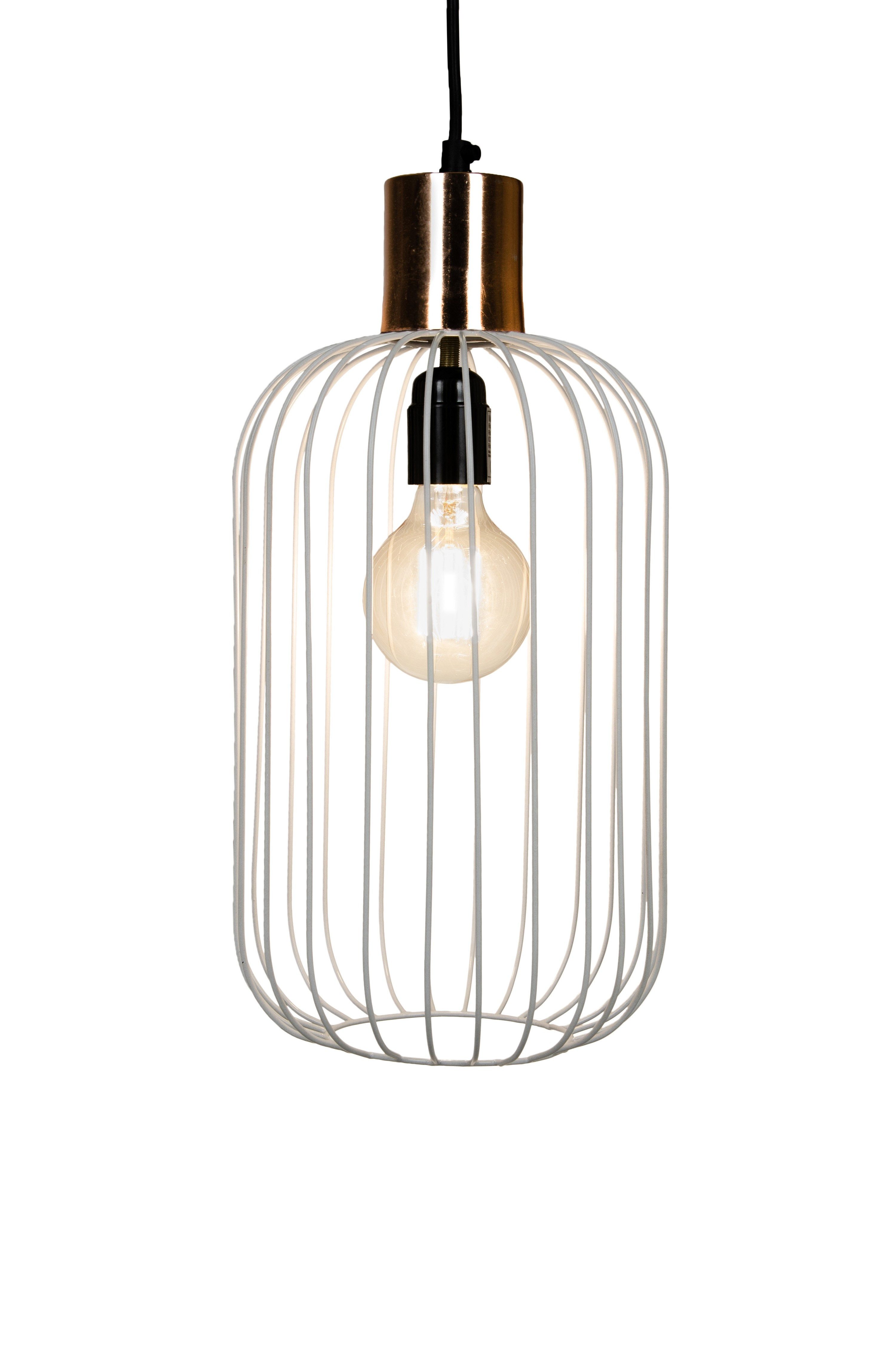 Marrakesch Orient & Mediterran Interior Pendelleuchte Retro Pendelleuchte Albo Gold handgefertigt aus Metall in Weiß 39 cm, Handarbeit